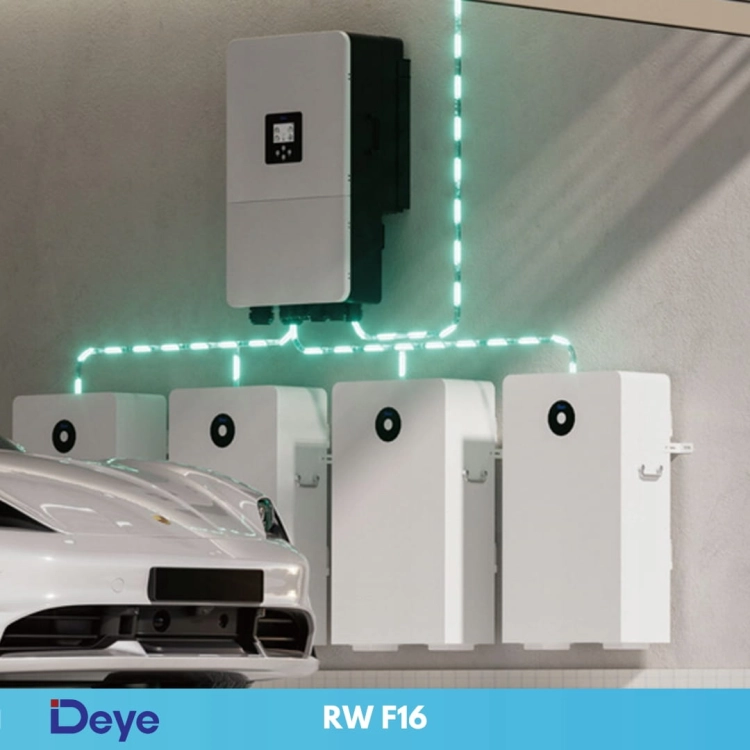 Bateria Deye RW F16 16 kWh zamontowana w instalacji domowej – magazyn energii do fotowoltaiki