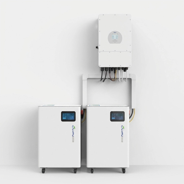 Dwa magazyny energii LVFU 14,34 kWh z falownikiem Deye 12 kW – 28,68 kWh