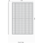 Hanersun 450W Bifacial - wymiary modulu 1762x1134x30 mm, widok od przodu