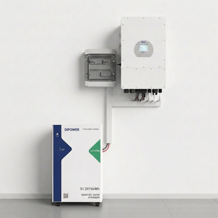Wizualizacja instalacji: falownik Deye i jeden magazyn DiPower 16,08 kWh