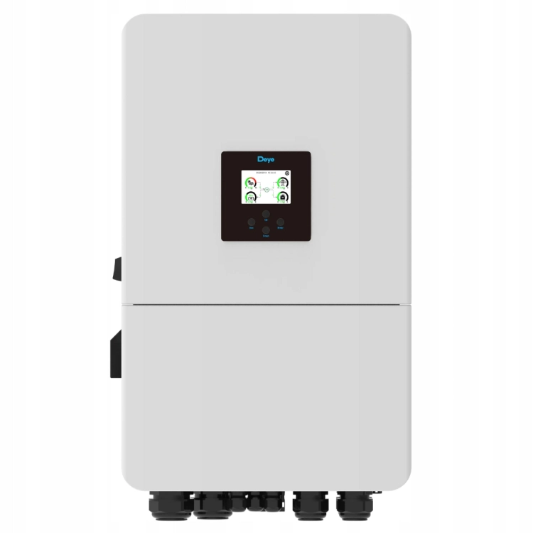 Falownik hybrydowy Deye SUN-20K-SG05LP3 20 kW - widok z przodu z wyświetlaczem LCD