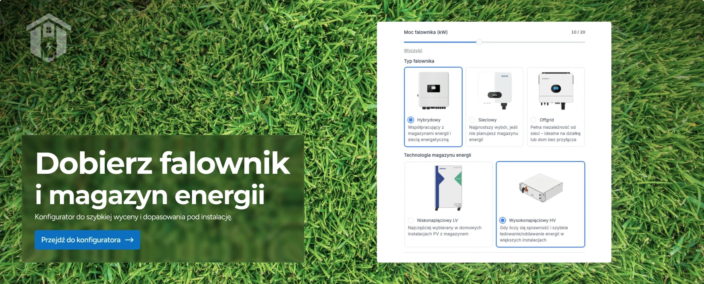 Dobierz falownik i magazyn energii